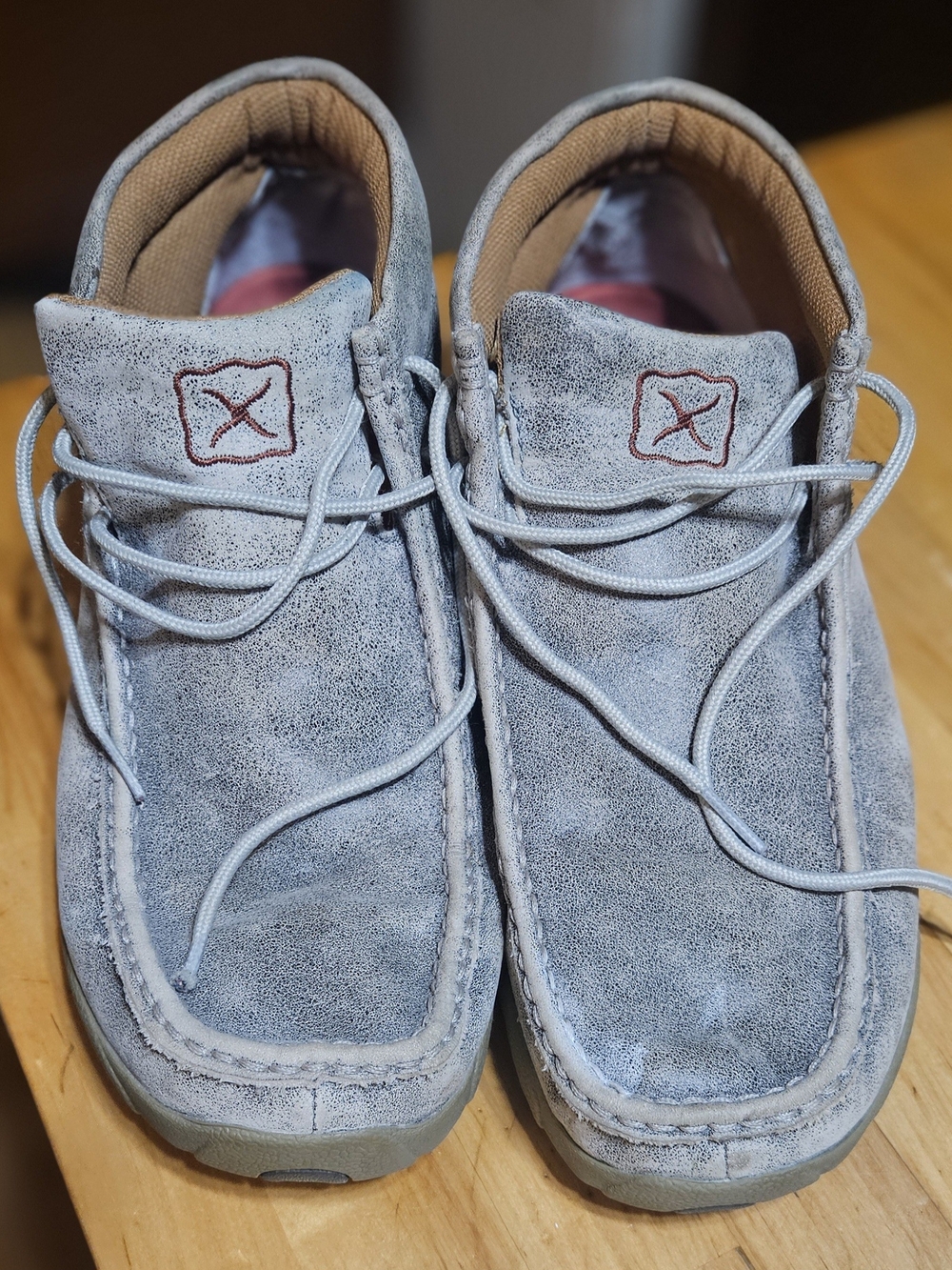 Twisted X Men's Suede Moc Toe Shoes in Light Gray